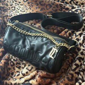 Juicy Couture Black Quilted Chain Crossbody Bag